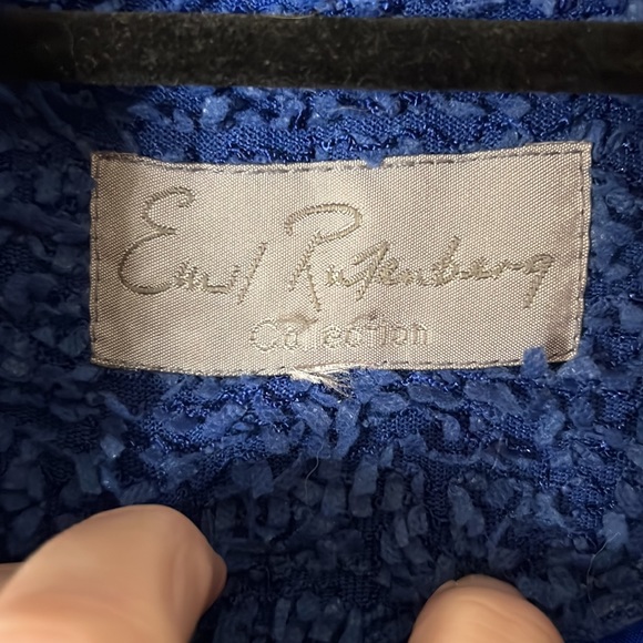Emil Rutenberg Vintage Blue Blazer Textured Large - Picture 3 of 5